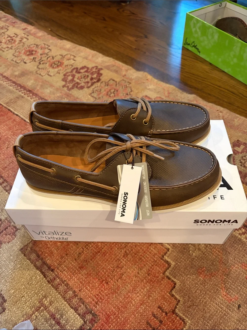 Sonoma Men’s Brown Perforated Boat Shoes
